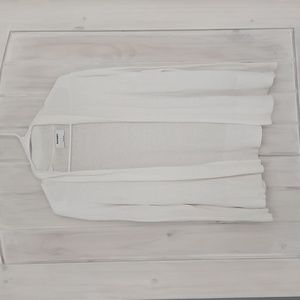 White Open Front Cardigan